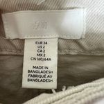 H&M Wide Leg Jeans 2 XS High Rise Denim Twill Beige Trendy 100% Cotton Casual Photo 3