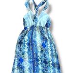 Tularosa Revolve Willa open back criss cross ruffle watercolor midi dress Size S Photo 5