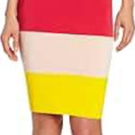Ted Baker  Alcina stretchy bodycon pencil skirt. Pink, yellow, cream 2 U.S. Small Photo 0