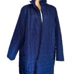 Woman Within  blue quilted zip up lightweight jacket with side pockets! Photo 0