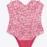 ZARA Sleeveless Adjustable Straps Pink Floral Corset Bodysuit Size XS Photo 1