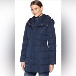 Cole Haan New! Taffeta Down Coat With Bib Front and Dramatic Hood Sz S $298 Photo 1