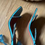 Amina Muaddi  Gilda Crystal-Embellished Blue Heel Photo 8