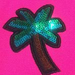 TARTE Bohemian Tropical Sequined Pink and Gold Classic Zippered Cosmetic Bag Photo 3