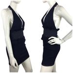 NBD  Denim Smocked Waist Halter Mini Dress Small Photo 3