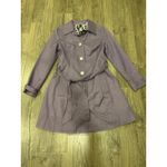 Apt. 9  Womens Lavender Double Breasted Belted Trench Coat Size Medium Photo 3