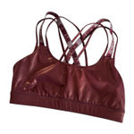 PINK - Victoria's Secret Victoria Sport by Victoria's Secret Strappy Metallic Sports Bra Burgundy Large Photo 0