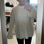 H&M White Cable Knit Crewneck Sweater Photo 6