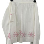 Handmade Vintage White Half Apron w/ Pink Embroidery –  – Women’s Kitchen Photo 0