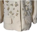 Per Se Carlisle Pearl Rhinestone Wool Jacket Womens 12 Cream Embellished FLAW Photo 9