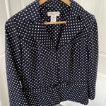 Miss Dorby Polka Dot Vintage Jacket with Bow White Size 8 Photo 0
