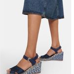 Chloé Chloe Piia Espadrille Logo Wedges in Denim Photo 1