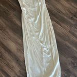 Petal and Pup  champagne one shoulder satin midi dress Photo 2