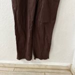 Aerie  Work & Play Twill Brown Frayed Hem Ankle Jumpsuit Overalls XS Photo 9