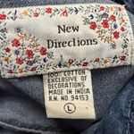 Button Down Denim Shirt with Criss Cross Collar/Bottom Blue Size L Photo 5