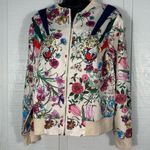 Man Bo Vintage Floral Full Zip Bomber Jacket No Size See Measurements EUC Photo 1
