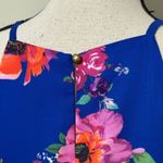 Royal blue size large Floral Halter Dress in Blue and Pink not lined no pockets Photo 3
