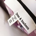 June and Hudson Bell Sleeve Dress Faux Wrap Floral Print Purple Black Size M NWT Photo 5