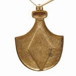 Vintage Bottle Pendant Necklace Collar Design Large Gold Tone Bold Statement Photo 5