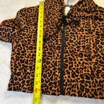 Otos Leopard Print Cropped zip up hoodie with Red Accents Brown Photo 4