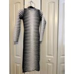 Akira Bodycon Midi Sweater Dress Black White Mock Neck Long Sleeve Size Small Photo 5