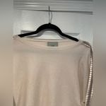 Liv Milano Size M Pale Pink Boat Neck Ribbon Beaded Embellished Sleeve Knit Top Size M Photo 1