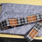 Gray Quilted Crossbody Bag Plaid Guitar Strap IHKWIP brand coated quality Photo 3