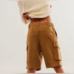 Free People Charli Wool Longline Cargo Shorts In Bronze Brown Photo 8