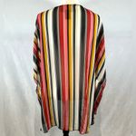 Polly & Esther pink mustard yellow black red striped kimono wrap top size large Photo 1