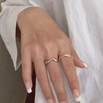 Stacking Rings Set Ring Set Silver Ring Wave Ring Photo 3