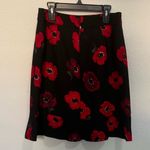 Kate Spade Poppy Tiered Ruffle A-Line Skirt Black and Red Size 2 Photo 6