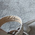 White Mountain  Eve Gray Suede Braided Wedge Sandals SIZE 9M Photo 4