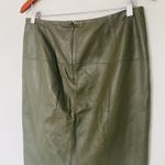 Worth New York Fern Green Leather Seamed Slim Zippered Lined Midi Skirt Luxe 10 Photo 8