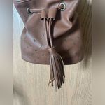 Hollister  Vegan Leather Brown Crossbody Bucket Bag Photo 3