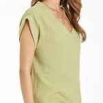Dear John  CAMILA DROP SHOULDER TOP GREEN MEADOW Photo 1