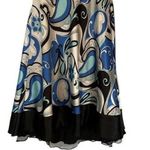 Trisesci Juniors Dress Size 13 Blue Strapless Paisley Satin Taffeta Halter Strap Photo 3