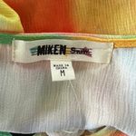 MIKEN SWIM Coverup Sz M Tie Dye Colorful Open Style Drawstring Tassel Front NEW Yellow Size M Photo 5