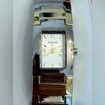 Elgin II Ladies Watch Gold Silver Tone Cuff Bracelet Silver Dial Gorgeous Photo 4