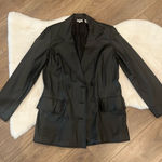 Y2K Newport News Black Leather Jacket Size S Photo 0