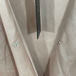 BCBGMAXAZRIA NWT Rose Pink Shimmer Metallic Surplice Long Sleeve Bodysuit Size L Photo 6