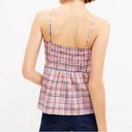 Loft NWT Gingham Tie Front Cami in Solar Tangerine Pink Plaid Size XS Y2K NEW Photo 5