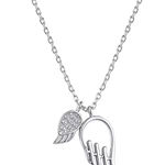 925 Sterling silver angel wings necklace minimalist Photo 0