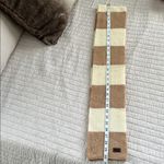 Coach  100% wool knit, cream tan, preppy classic stripe winter scarf OS Photo 6