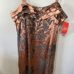 NEW LaBelle Fashions Silk Beaded Tiered Formal Dress Copper‎ Gray Floral Size 20 Brown Photo 2