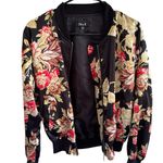 36.5 Bomber Jacket Floral satin - Black and Red woman’s sz M Photo 6