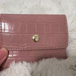Mini Pink Croc Embossed Faux Leather Foldover Flap Snap Button Coin Purse EUC Photo 1