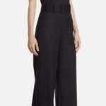 Theory Belted Wood Blend Jumpsuit, Black, Size 4, NWOT Photo 1