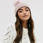 J.Crew  Wool‎ Blush Pink/White Pom Pom Beanie OS Photo 1