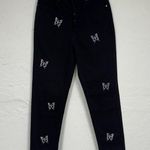 PacSun  Black Silver Butterfly Studded Ultra High Rise Slim Jeans Womens 27 Mom Photo 6