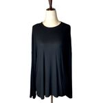 Lulus  Mercurio Black‎ Loose Ribbed Drop Shoulder Long Sleeve Top Size S Photo 1